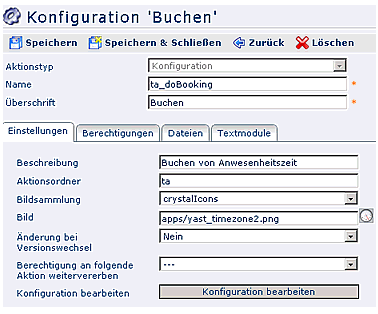 konfiguration buchen